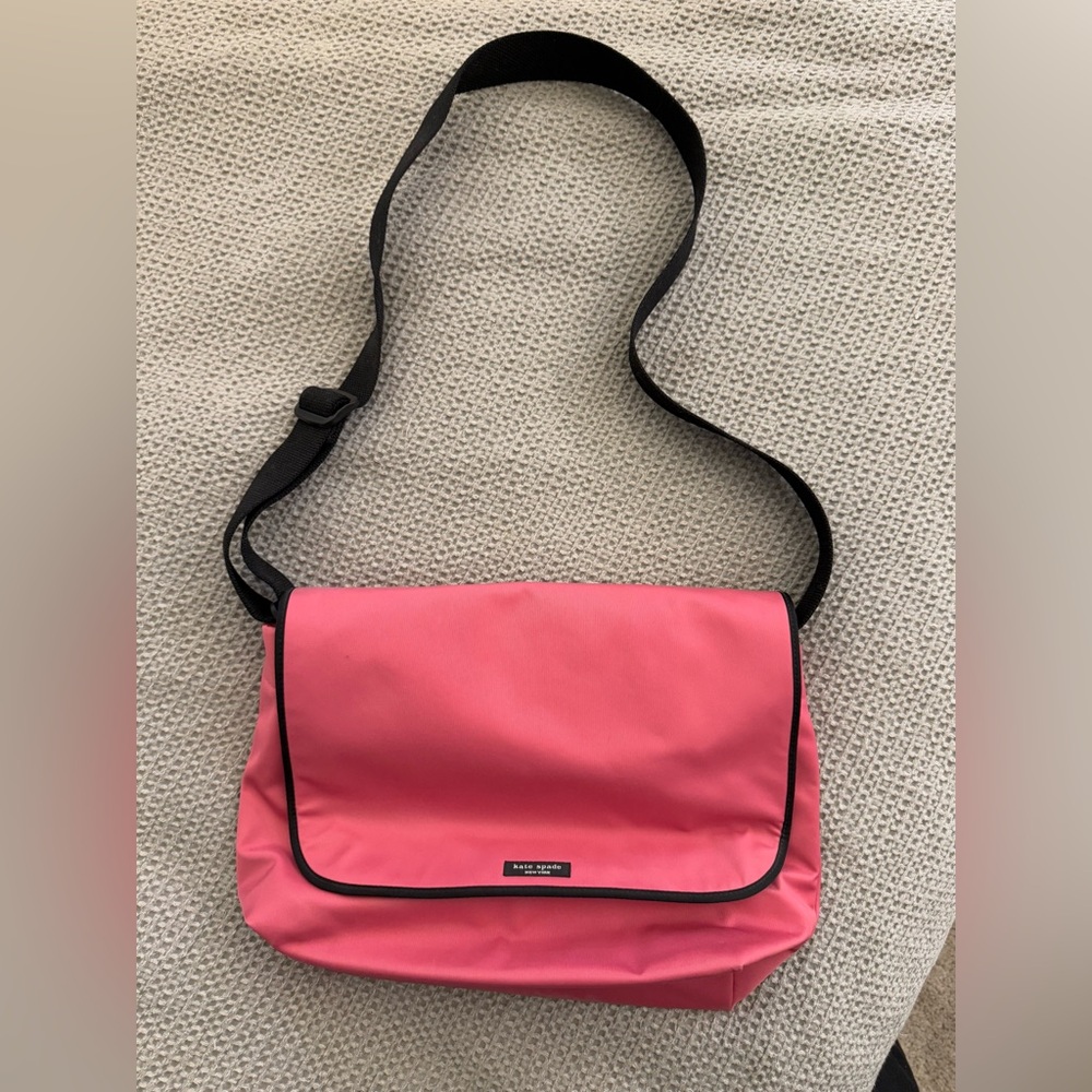 Gorgeous pink Kate Spade nylon messenger/crossbody bag